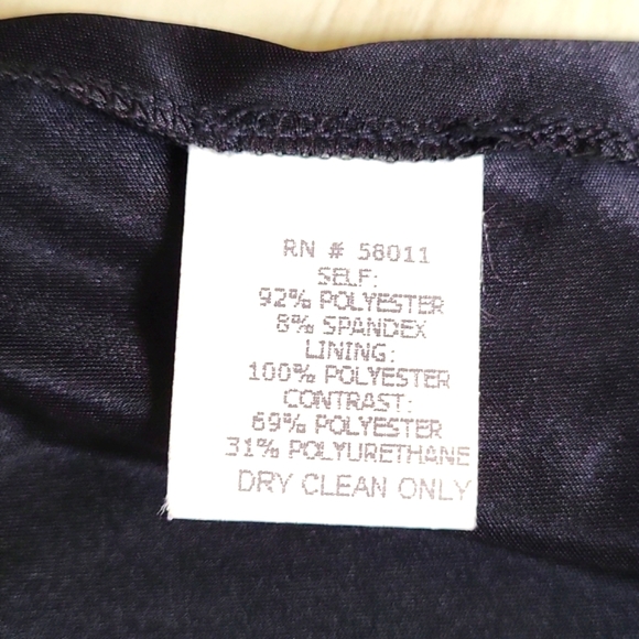 David Meister Black Empire fitted Dress w/ faux leather detail - Picture 11 of 16